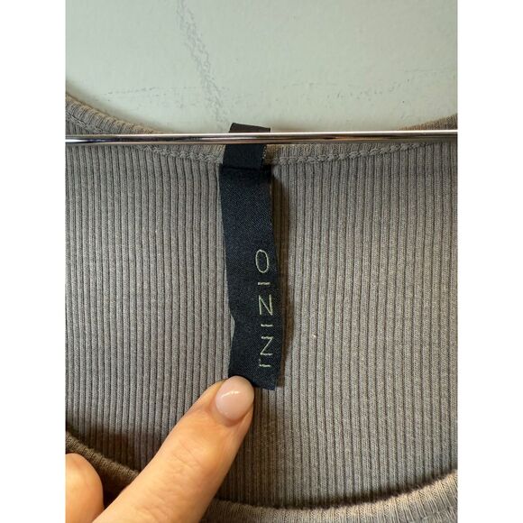 Inzio Midi Dress Gray Short Sleeve Scoop Neck Women’s Size Medium Casual Italian - Picture 3 of 5